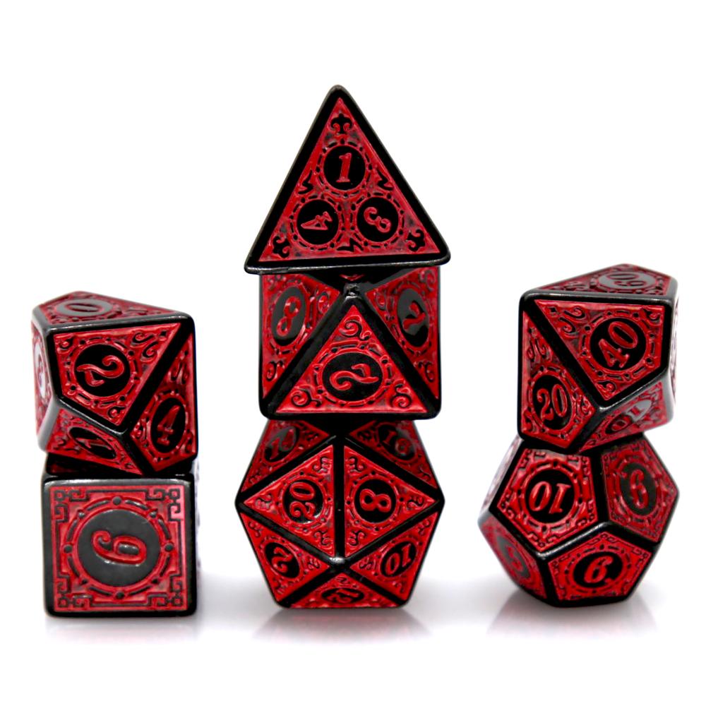 7-teiliges schwarz-rotes Polye – Board Game Live Bewertung und Preis